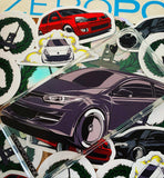 ZeroPointOne ZPO Stickers - Renault Ford Comic Car Art